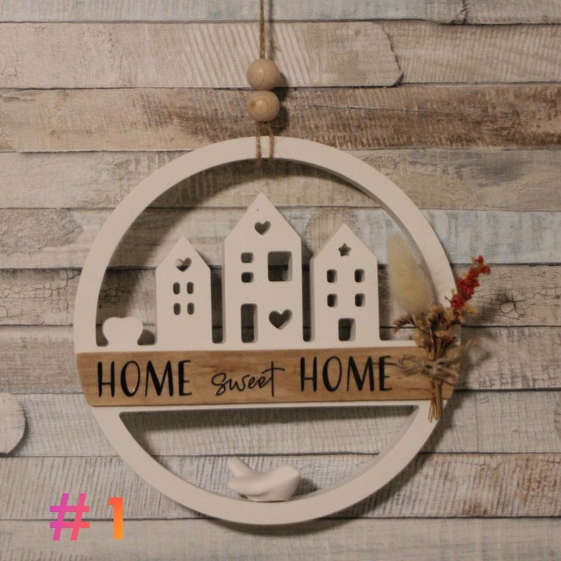 Deko-Kranz "Hier wohnt das Glück" & "Home Sweet Home"