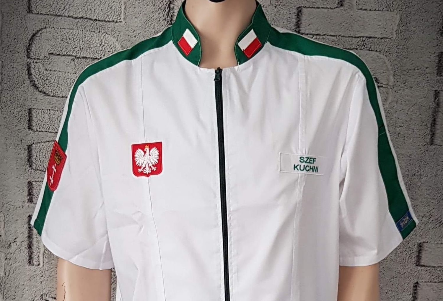BLUZA BIAŁA Z ZIELONYM