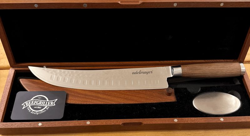 Adelmyer Aufschnittmesser in Holz Box