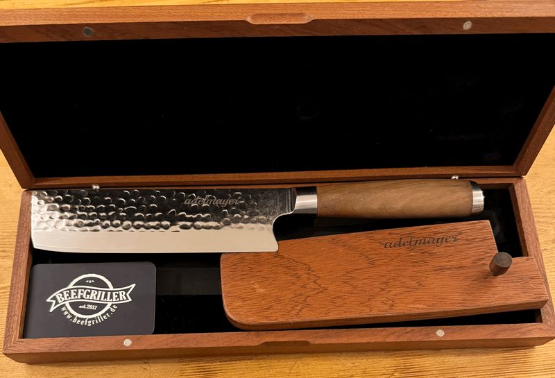 Adelmayer Damastmesser Nakirimesser 17,5 cm – 67 Lagen-Holzgeschenkbox