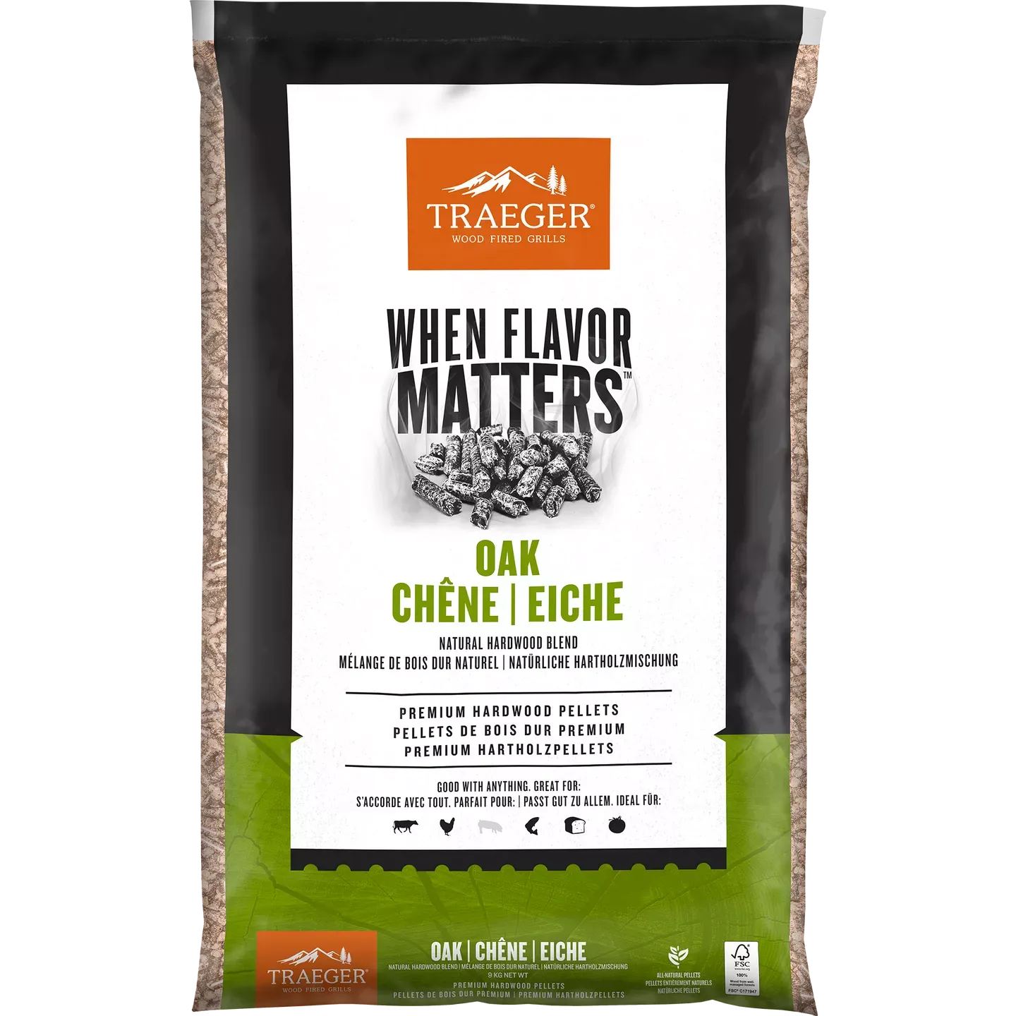Traeger Eiche BBQ HOLZPELLETS 9 KG Sack