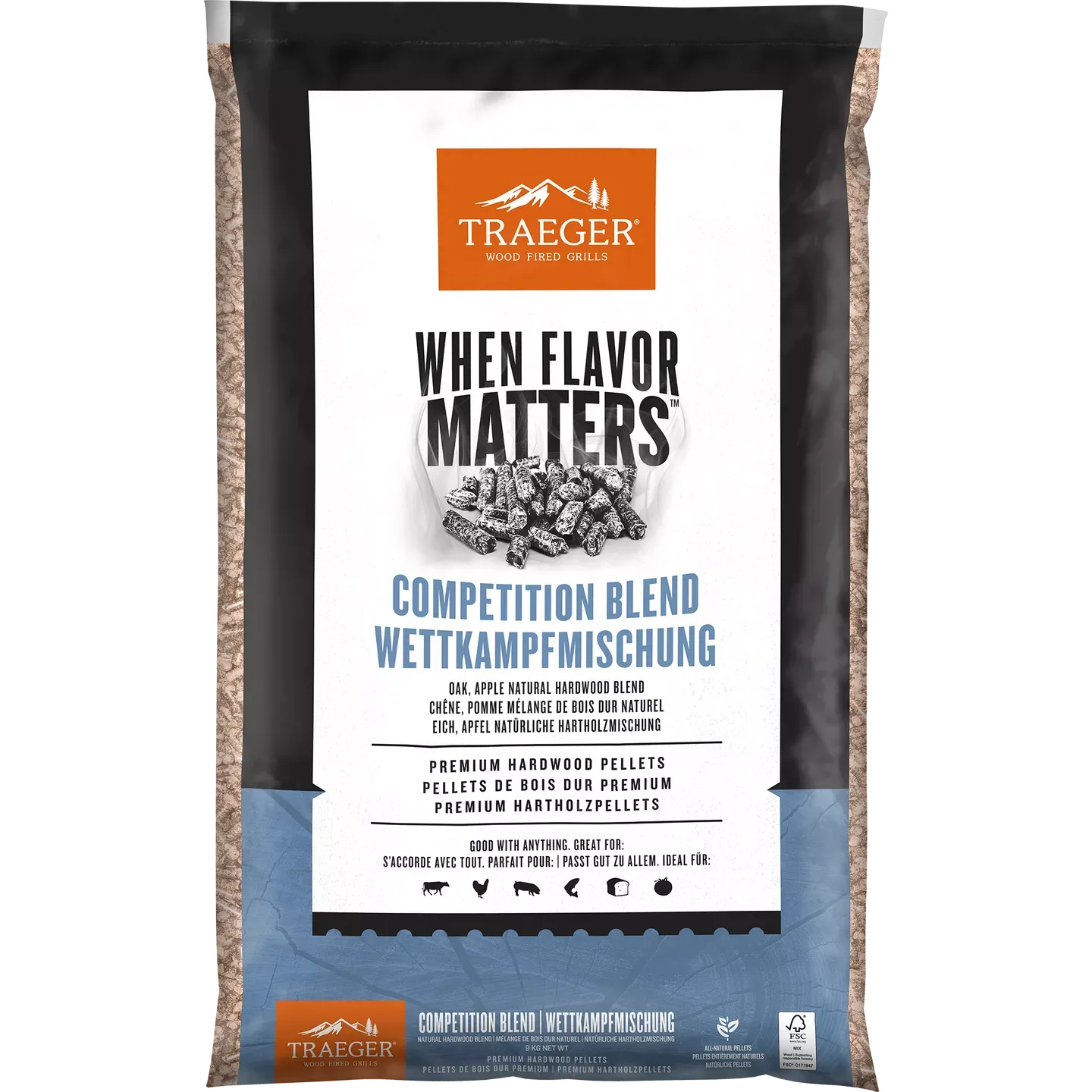 Traeger Competition Blend BBQ HOLZPELLETS  FSC 9 KG Sack (Nur Abholung im Store)