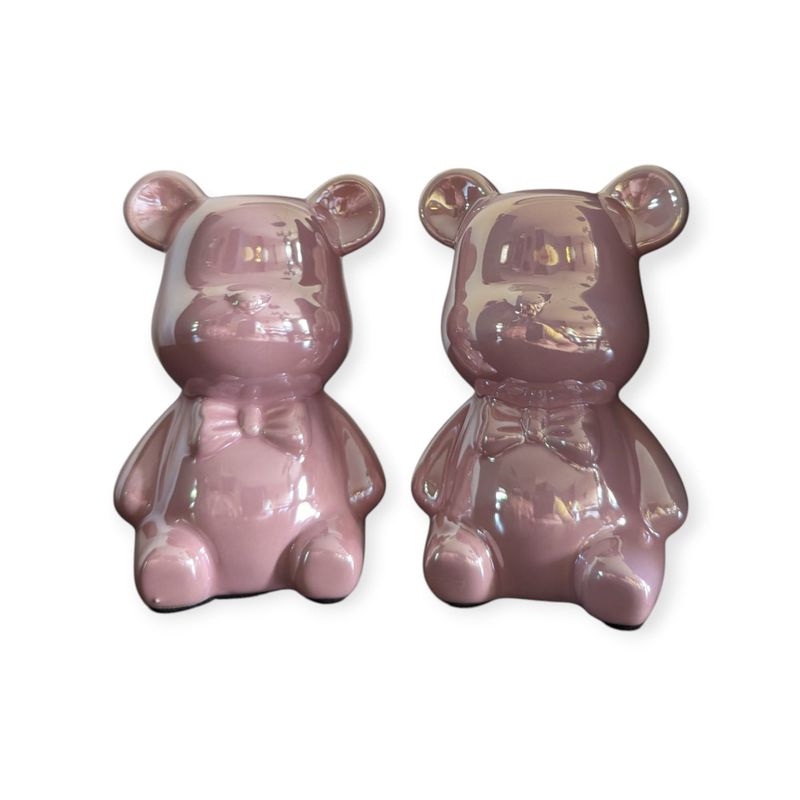 Beer - Strik SET van 2 (parelmoer roze)