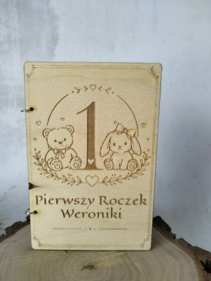 Kartka grawerowana - na roczek dla chłopca lub dziewczynki