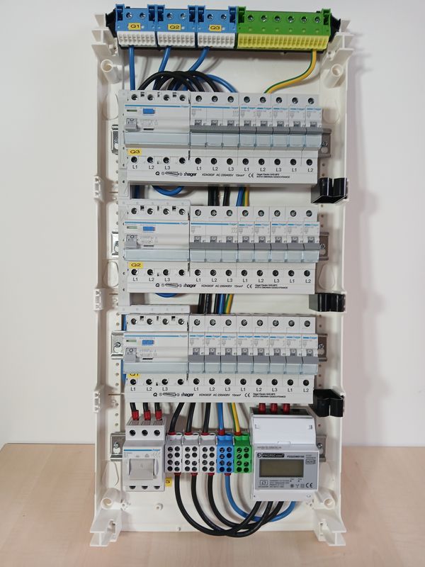✅ Hager Unterverteilung Sicherungskasten 4-reihig ✅ verdrahtet 3xFI -2x3B16A - 18x1B16A Wählbar AP/UP/HW Zähler/ÜS