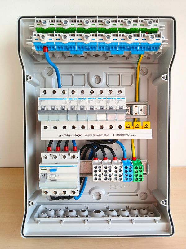 ✅ Hensel Unterverteilung Sicherungskasten 2-reihig ✅ verdrahtet Aufputz IP63 Anschlussfertig