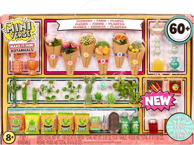 Miniverse Kwiaty Mini roślinki Zestaw Make It Mini Botanicals 60 elementów