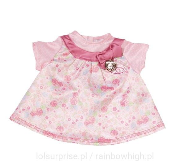 sukienka dla lalki Baby Annabell różowa 794531 + wieszaczek