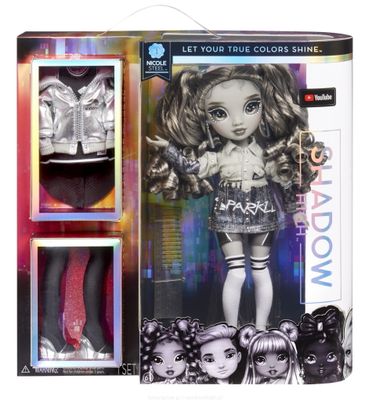 Rainbow High Shadow High Nicole Steel Titanium lalka Fashion Doll dwa zestawy ubranek 583585