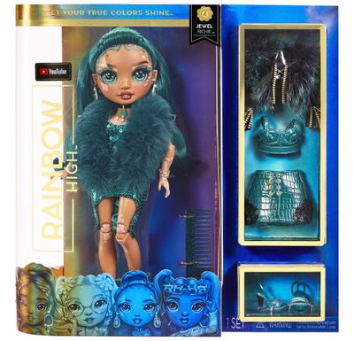 Rainbow High Jewel Richie (Emerald) lalka Fashion Doll dwa zestawy ubranek 578314 seria 4