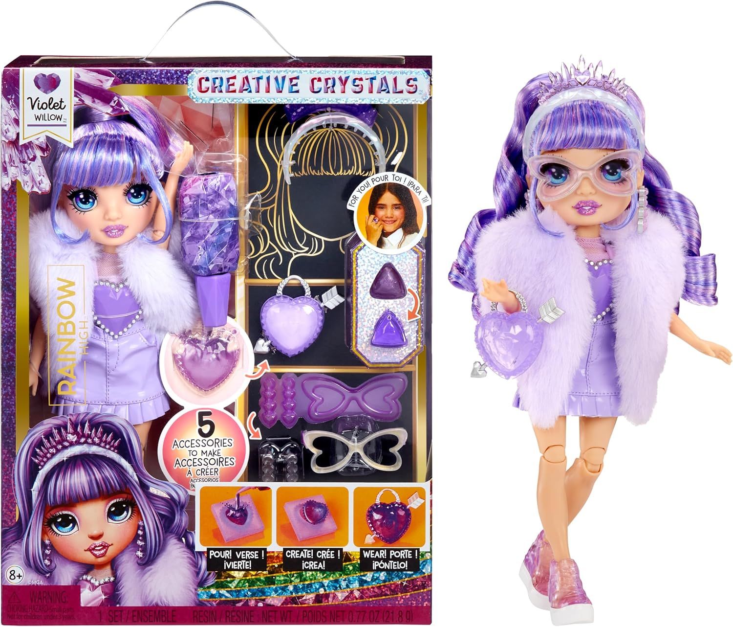 Rainbow High Creative Crystals Fashion Doll Lalka Violet