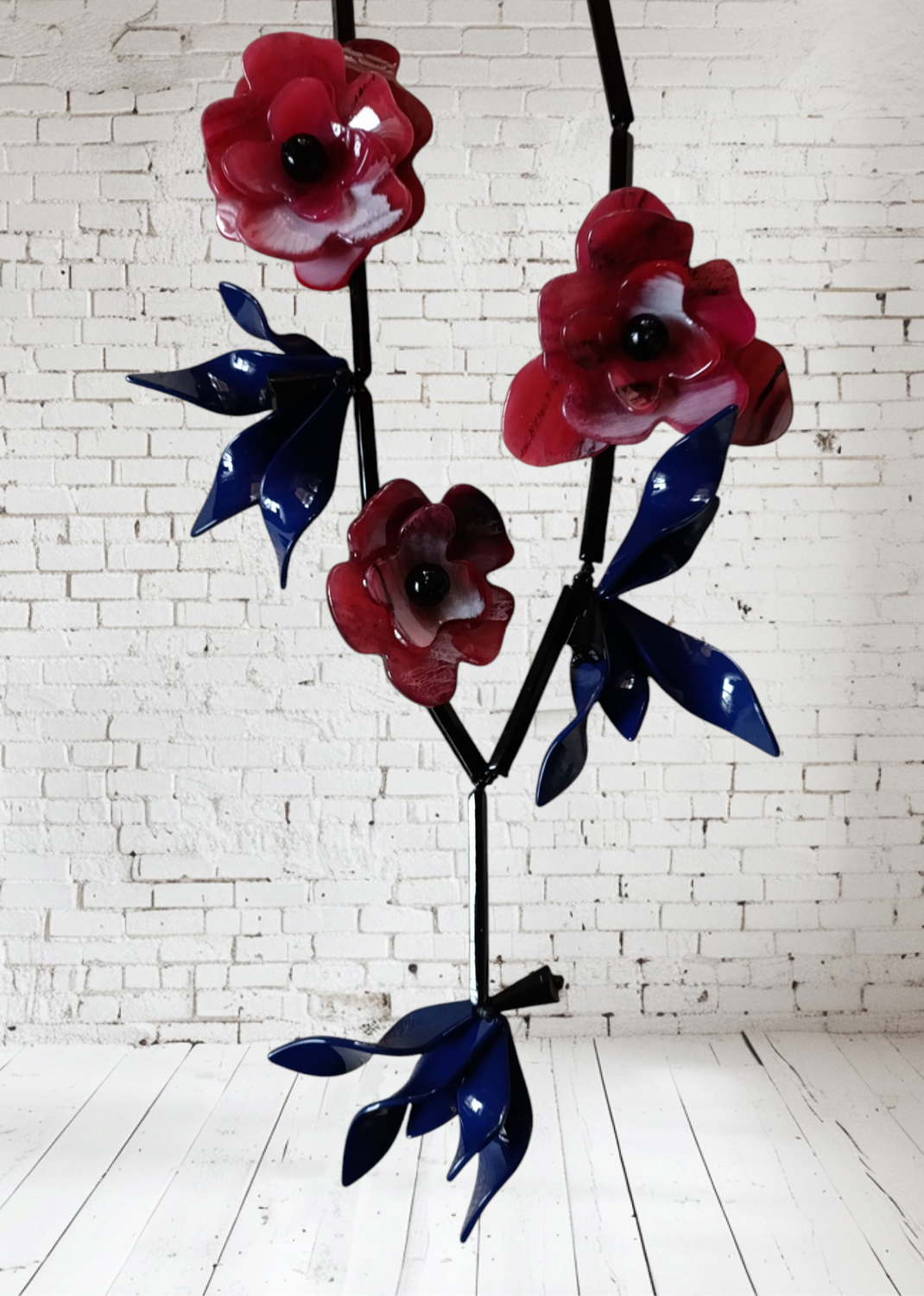 Collar flores resina