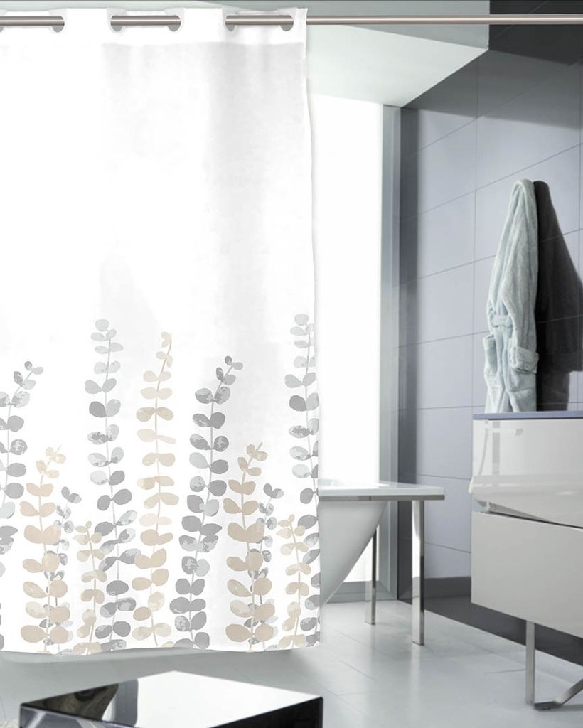 Cortina baño hojas