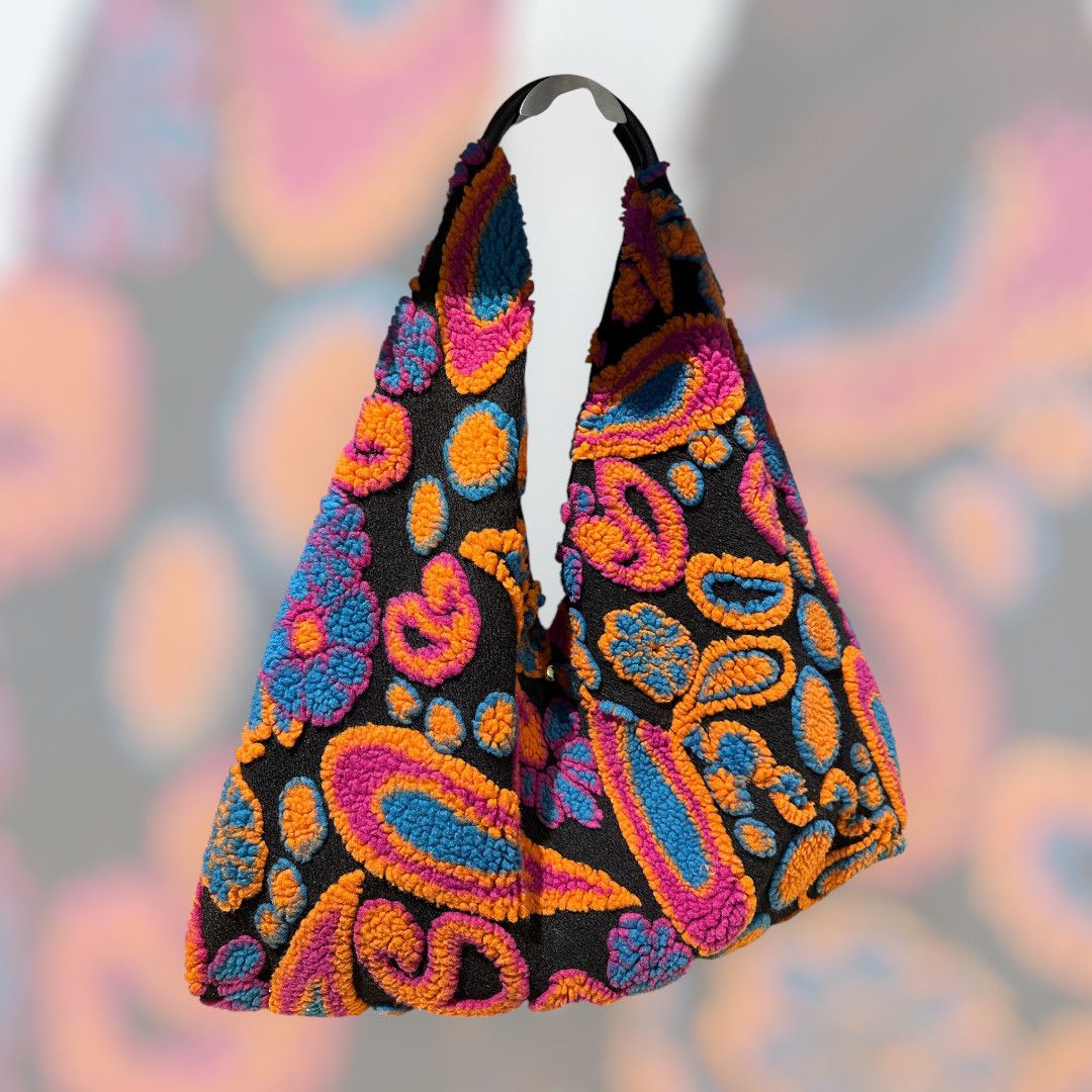 Bolso flores peluche