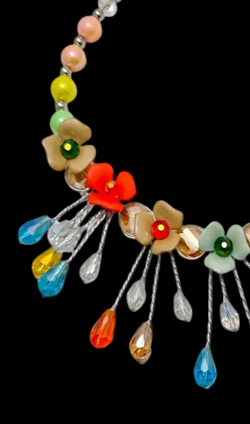 Collar flores cristal