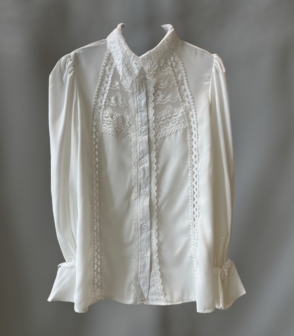 Camisa blanca puntillas