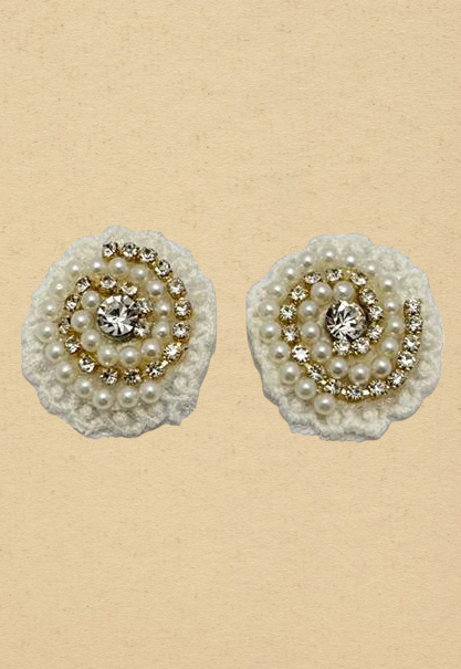 Pendientes macramé perlitas