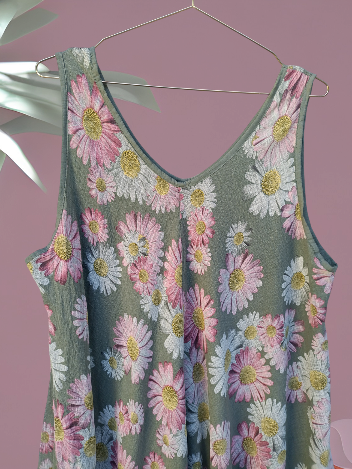 Vestido verde flores