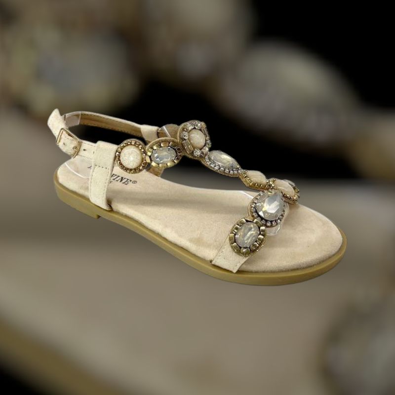 Sandalias joya beige