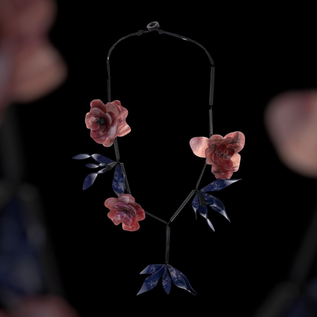 Collar flores resina
