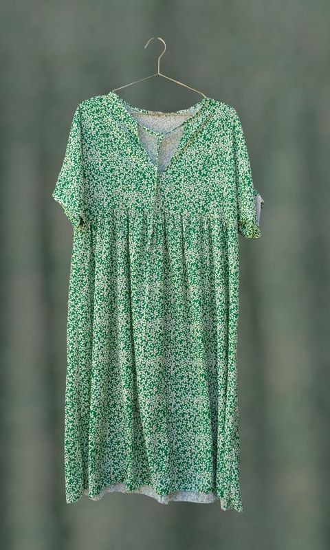 Vestido verde flores