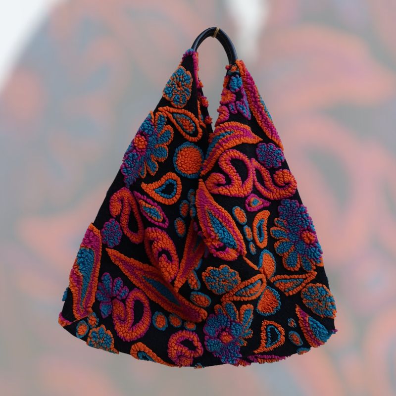 Bolso flores peluche