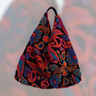 Bolso flores peluche