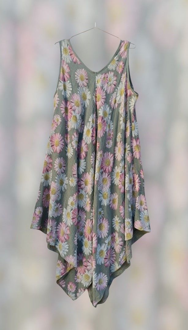 Vestido verde flores