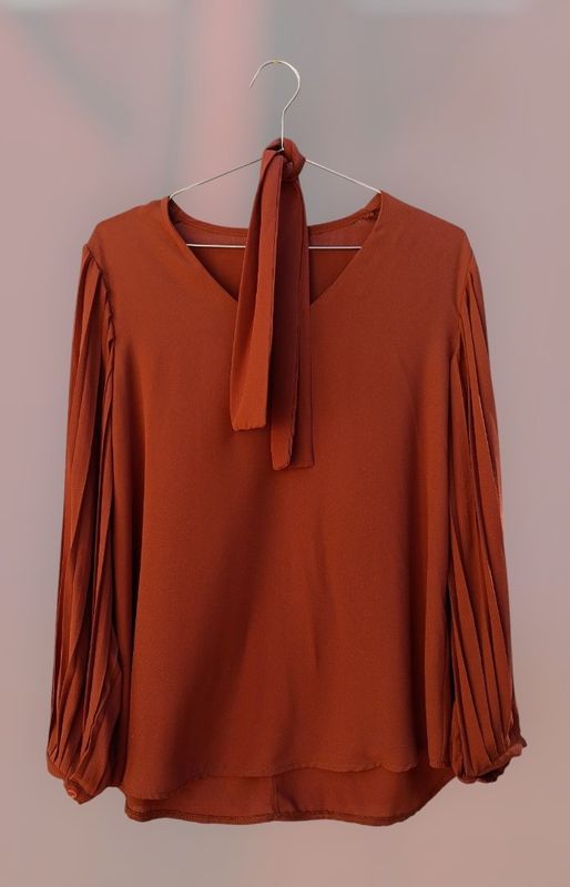 Blusa mangas plisadas