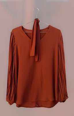 Blusa mangas plisadas