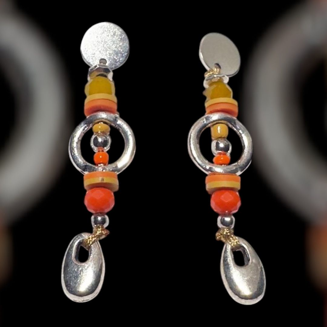 Pendientes étnicos (naranja)
