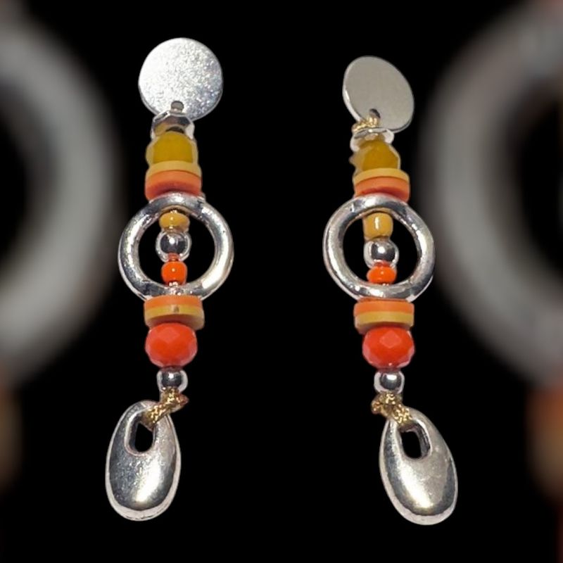 Pendientes étnicos (naranja)