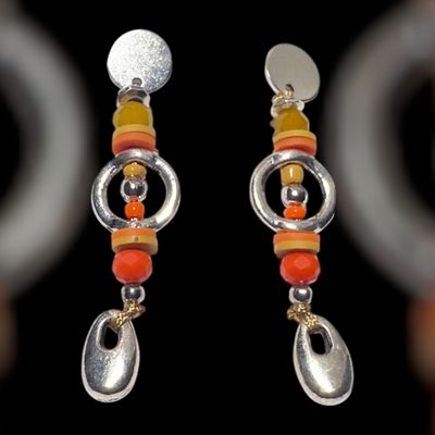 Pendientes étnicos (naranja)