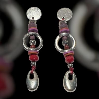 Pendientes étnicos (rosa)