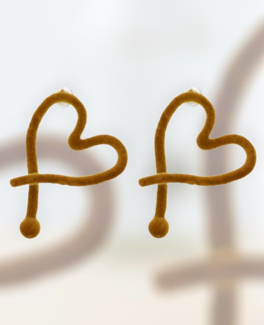 Pendientes corazón (amarillo)