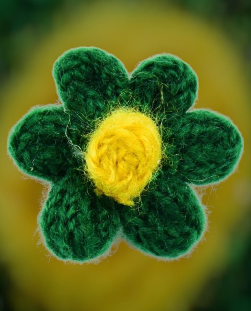 Broche flor lana