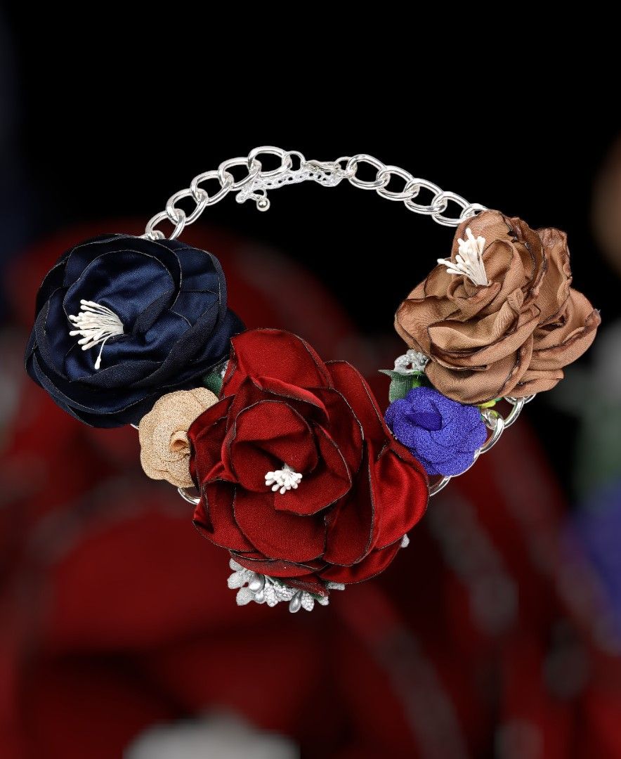 Collar flores tela (multicolor)