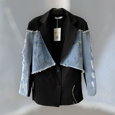 Blazer negro denim