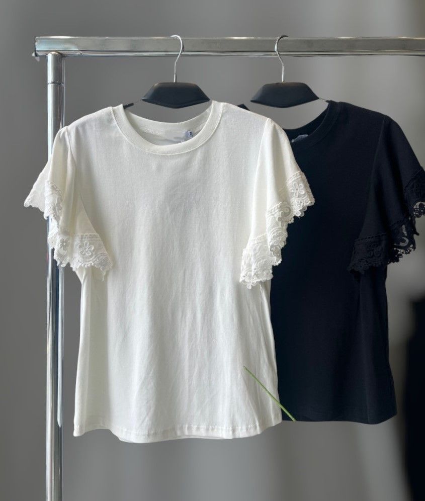 Camiseta manga puntilla