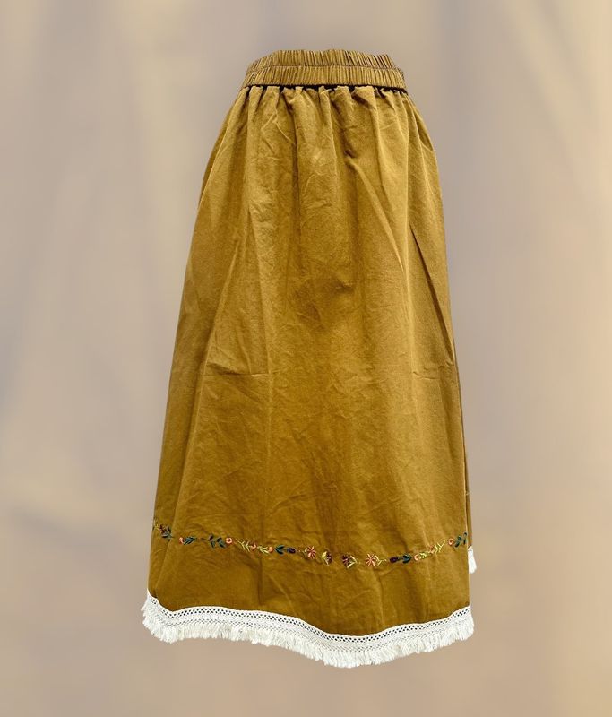 Falda marrón bordados
