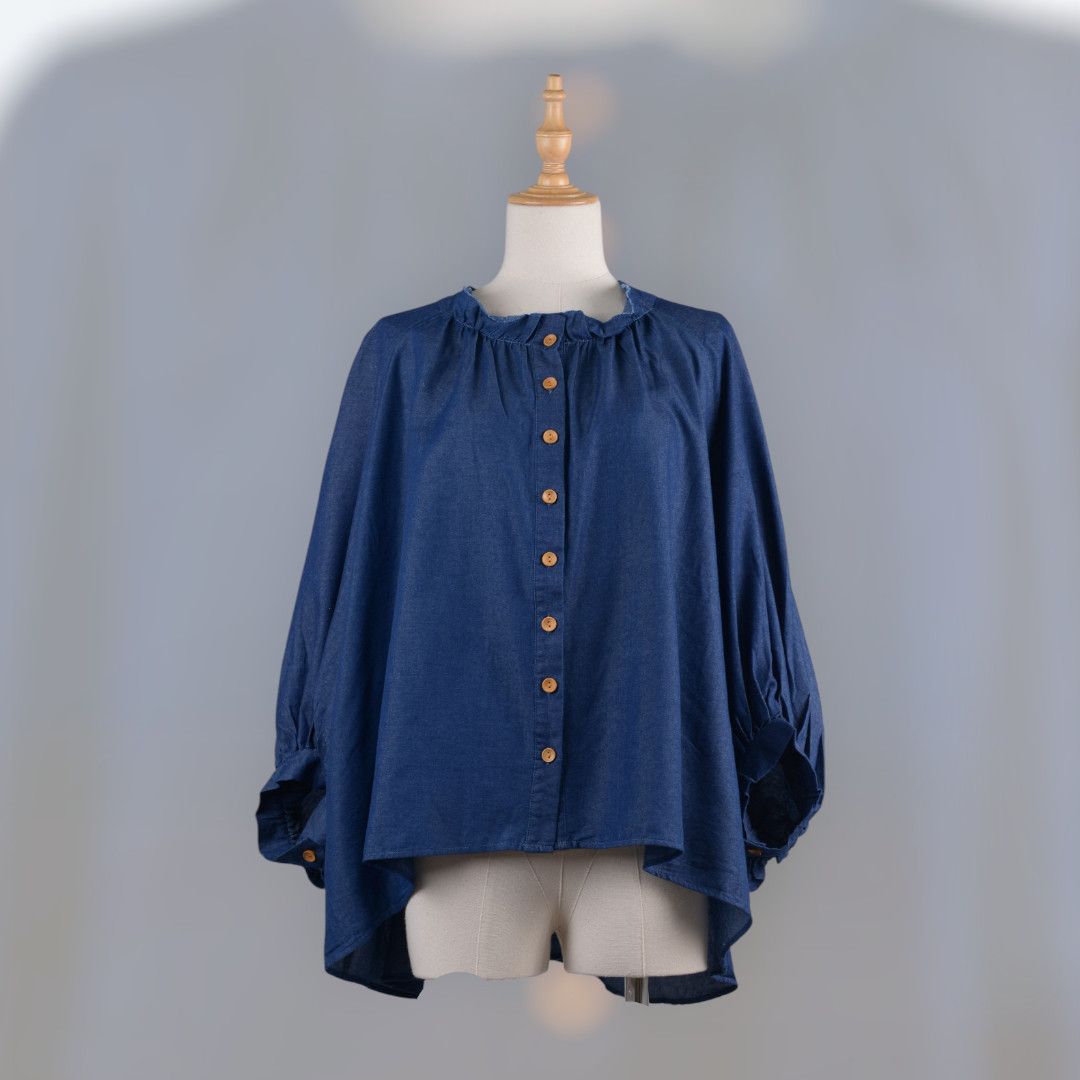 Camisa oversize fruncida