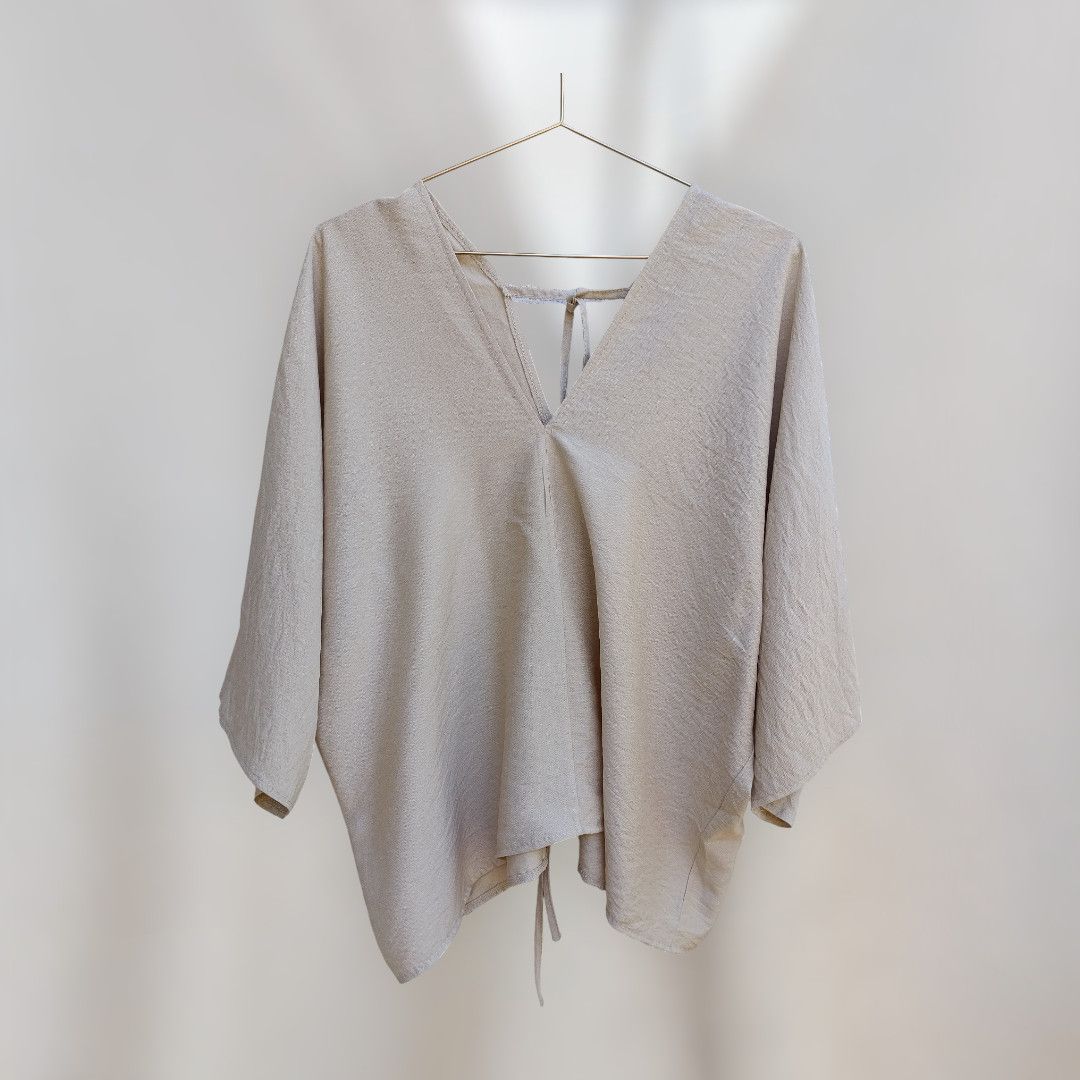 Blusa lazos espalda (beige)