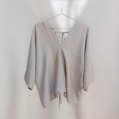 Blusa lazos espalda (beige)