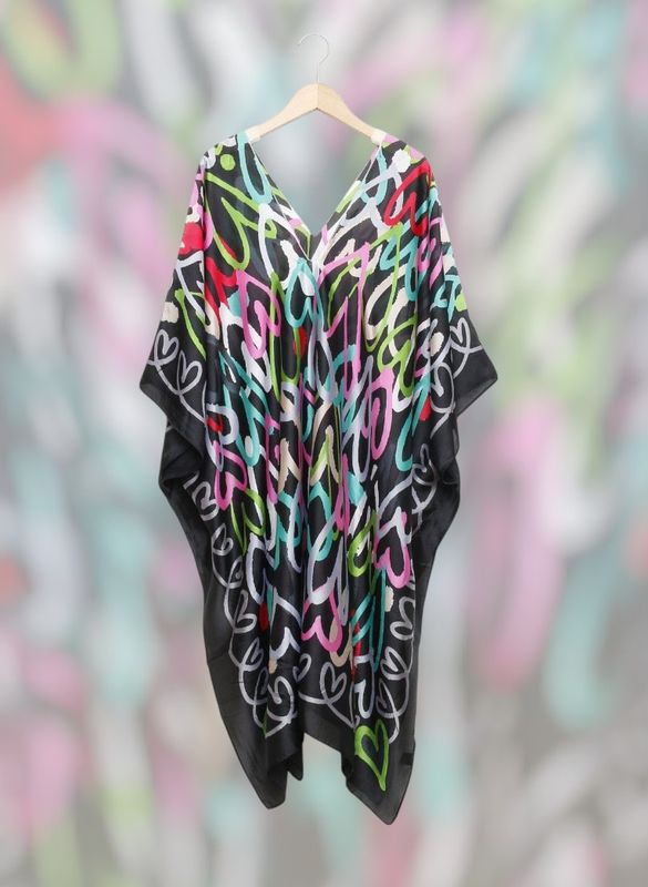 Kimono negro corazones