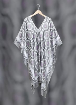 Kimono gris flores