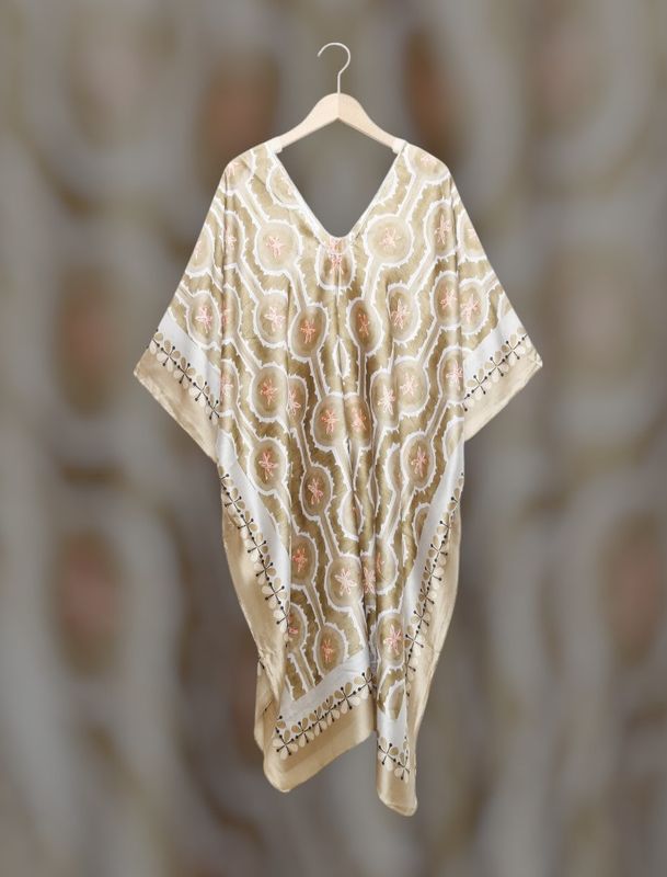 Kimono dorado flores