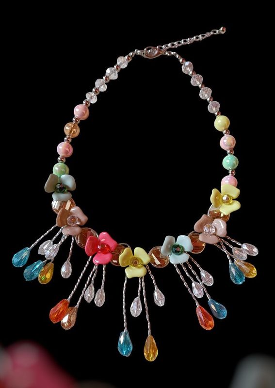 Collar flores cristal