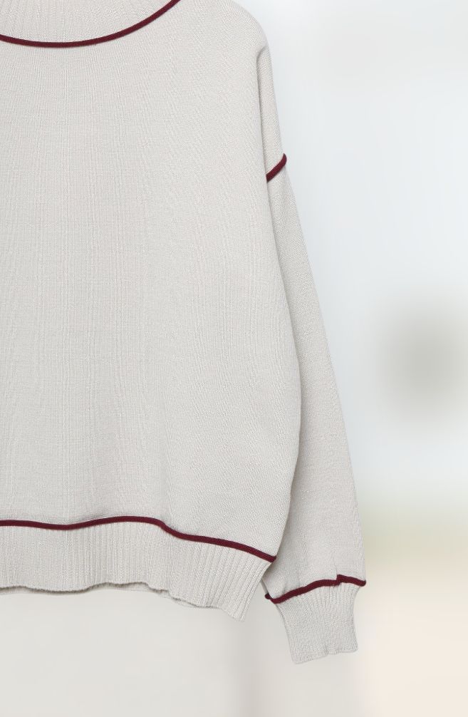 Jersey hombros caídos beige