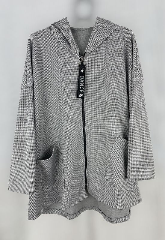 Chaqueta capucha pata de gallo