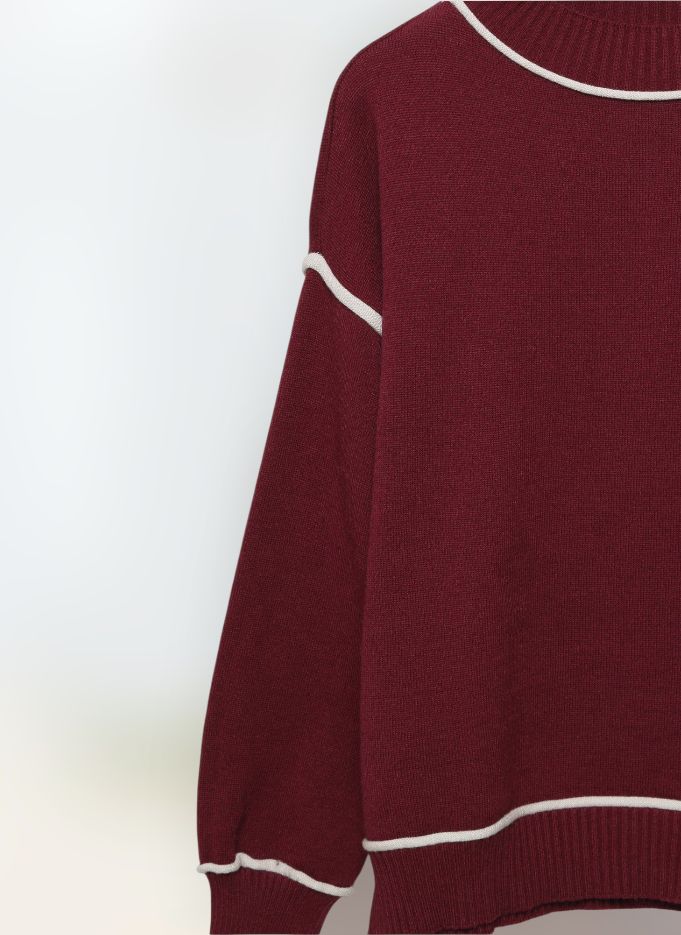 Jersey hombros caídos burdeos